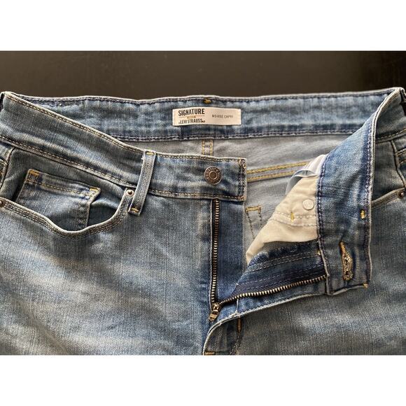 LEVI’S Signature Gold Mid-Rise Capri Jeans sz 8 - Picture 4 of 9